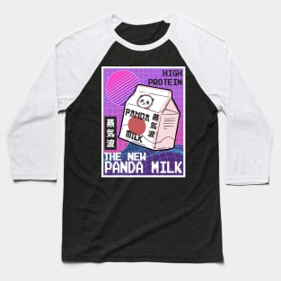 Vaporwave 80th Synthwave Panda Milk Japan Style Baseball T-Shirt